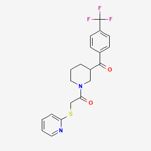 molecular formula C20H19F3N2O2S B3881684 {1-[(2-pyridinylthio)acetyl]-3-piperidinyl}[4-(trifluoromethyl)phenyl]methanone 
