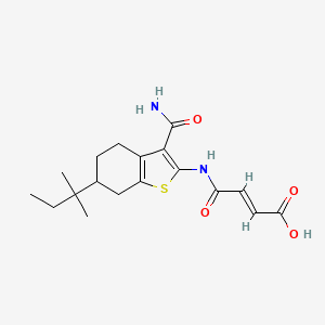 molecular formula C18H24N2O4S B3881713 4-{[3-(aminocarbonyl)-6-(1,1-dimethylpropyl)-4,5,6,7-tetrahydro-1-benzothien-2-yl]amino}-4-oxo-2-butenoic acid 