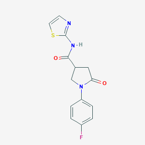 molecular formula C14H12FN3O2S B388172 1-(4-fluorophenyl)-5-oxo-N-(1,3-thiazol-2-yl)-3-pyrrolidinecarboxamide CAS No. 311791-19-2