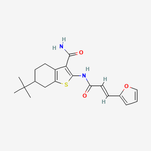 molecular formula C20H24N2O3S B3881735 6-tert-butyl-2-{[3-(2-furyl)acryloyl]amino}-4,5,6,7-tetrahydro-1-benzothiophene-3-carboxamide 