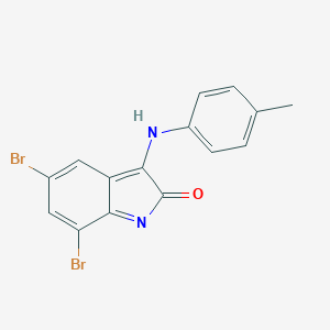 molecular formula C15H10Br2N2O B388176 5,7-dibromo-3-(4-methylanilino)indol-2-one 