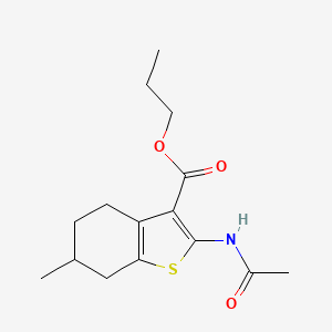 molecular formula C15H21NO3S B3881764 propyl 2-(acetylamino)-6-methyl-4,5,6,7-tetrahydro-1-benzothiophene-3-carboxylate 