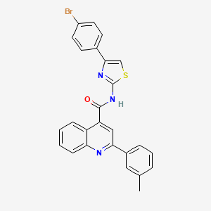 molecular formula C26H18BrN3OS B3881769 N-[4-(4-bromophenyl)-1,3-thiazol-2-yl]-2-(3-methylphenyl)-4-quinolinecarboxamide 