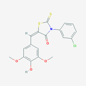 molecular formula C18H14ClNO4S2 B388178 3-(3-Chloro-phenyl)-5-(4-hydroxy-3,5-dimethoxy-benzylidene)-2-thioxo-thiazolidin 