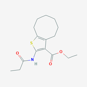 molecular formula C16H23NO3S B3881807 ethyl 2-(propionylamino)-4,5,6,7,8,9-hexahydrocycloocta[b]thiophene-3-carboxylate 