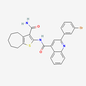 molecular formula C26H22BrN3O2S B3881815 N-[3-(aminocarbonyl)-5,6,7,8-tetrahydro-4H-cyclohepta[b]thien-2-yl]-2-(3-bromophenyl)-4-quinolinecarboxamide 
