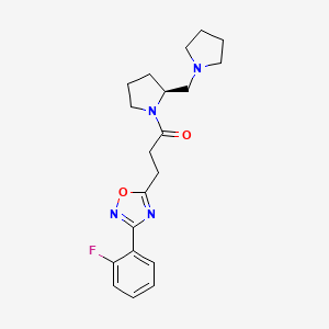 molecular formula C20H25FN4O2 B3881838 3-(2-fluorophenyl)-5-{3-oxo-3-[(2S)-2-(pyrrolidin-1-ylmethyl)pyrrolidin-1-yl]propyl}-1,2,4-oxadiazole 