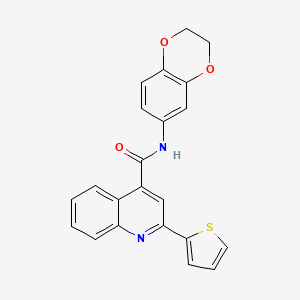 molecular formula C22H16N2O3S B3881841 N-(2,3-dihydro-1,4-benzodioxin-6-yl)-2-(2-thienyl)-4-quinolinecarboxamide CAS No. 5695-29-4