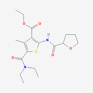 molecular formula C18H26N2O5S B3881887 ethyl 5-[(diethylamino)carbonyl]-4-methyl-2-[(tetrahydro-2-furanylcarbonyl)amino]-3-thiophenecarboxylate 