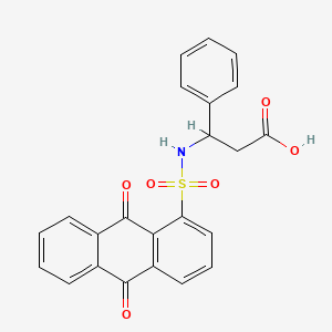 molecular formula C23H17NO6S B3881890 3-{[(9,10-dioxo-9,10-dihydro-1-anthracenyl)sulfonyl]amino}-3-phenylpropanoic acid 