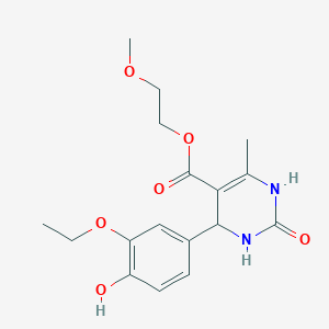 molecular formula C17H22N2O6 B388191 2-methoxyethyl 4-(3-ethoxy-4-hydroxyphenyl)-6-methyl-2-oxo-3,4-dihydro-1H-pyrimidine-5-carboxylate CAS No. 312316-27-1