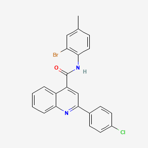 molecular formula C23H16BrClN2O B3881935 N-(2-bromo-4-methylphenyl)-2-(4-chlorophenyl)-4-quinolinecarboxamide 