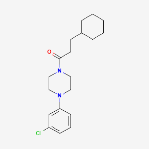 molecular formula C19H27ClN2O B3881946 1-(3-chlorophenyl)-4-(3-cyclohexylpropanoyl)piperazine 