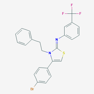 molecular formula C24H18BrF3N2S B388195 N-[4-(4-bromophenyl)-3-phenethyl-1,3-thiazol-2(3H)-yliden]-N-[3-(trifluoromethyl)phenyl]amine 
