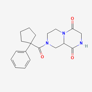 molecular formula C19H23N3O3 B3881993 8-[(1-phenylcyclopentyl)carbonyl]tetrahydro-2H-pyrazino[1,2-a]pyrazine-1,4(3H,6H)-dione 