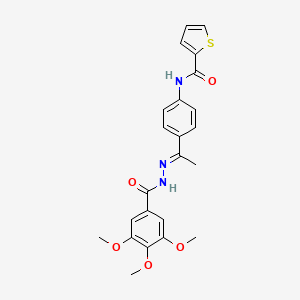 molecular formula C23H23N3O5S B3882002 N-{4-[N-(3,4,5-trimethoxybenzoyl)ethanehydrazonoyl]phenyl}-2-thiophenecarboxamide 