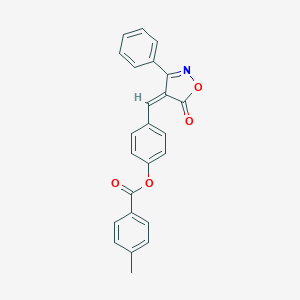 molecular formula C24H17NO4 B388201 4-[(Z)-(5-oxo-3-phenyl-1,2-oxazol-4(5H)-ylidene)methyl]phenyl 4-methylbenzoate 