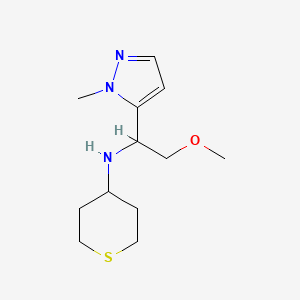 molecular formula C12H21N3OS B3882047 N-[2-methoxy-1-(1-methyl-1H-pyrazol-5-yl)ethyl]tetrahydro-2H-thiopyran-4-amine 