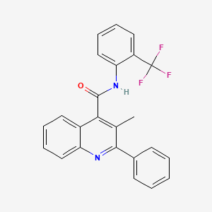 molecular formula C24H17F3N2O B3882069 3-methyl-2-phenyl-N-[2-(trifluoromethyl)phenyl]-4-quinolinecarboxamide 