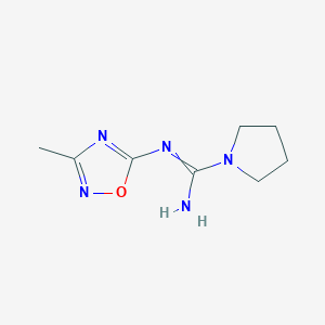 molecular formula C8H13N5O B038821 N'-(3-methyl-1,2,4-oxadiazol-5-yl)pyrrolidine-1-carboximidamide CAS No. 114212-83-8