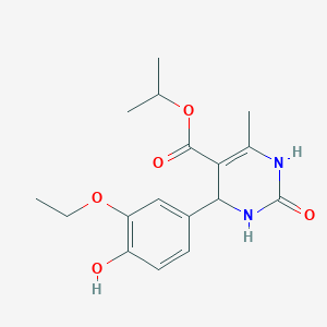 molecular formula C17H22N2O5 B388242 Propan-2-yl 4-(3-ethoxy-4-hydroxyphenyl)-6-methyl-2-oxo-1,2,3,4-tetrahydropyrimidine-5-carboxylate CAS No. 313243-27-5