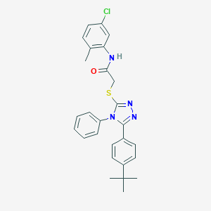 2-{[5-(4-tert-butylphenyl)-4-phenyl-4H-1,2,4-triazol-3-yl]sulfanyl}-N-(5-chloro-2-methylphenyl)acetamide