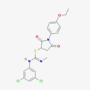 (E)-N'-(3,5-DICHLOROPHENYL)-1-{[1-(4-ETHOXYPHENYL)-2,5-DIOXOPYRROLIDIN-3-YL]SULFANYL}-N-METHYLMETHANIMIDAMIDE