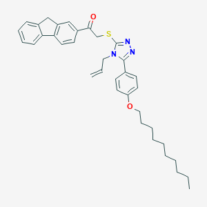 molecular formula C36H41N3O2S B388253 2-({4-allyl-5-[4-(decyloxy)phenyl]-4H-1,2,4-triazol-3-yl}sulfanyl)-1-(9H-fluoren-2-yl)ethanone 