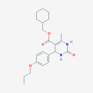 molecular formula C22H30N2O4 B388256 Cyclohexylmethyl 6-methyl-2-oxo-4-(4-propoxyphenyl)-1,2,3,4-tetrahydropyrimidine-5-carboxylate 