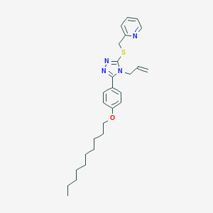 molecular formula C27H36N4OS B388257 2-[({4-allyl-5-[4-(decyloxy)phenyl]-4H-1,2,4-triazol-3-yl}sulfanyl)methyl]pyridine 