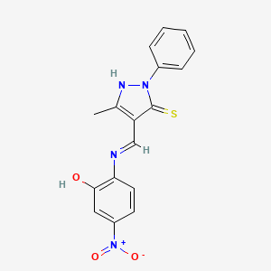 4-{[(2-hydroxy-4-nitrophenyl)amino]methylene}-5-methyl-2-phenyl-2,4-dihydro-3H-pyrazole-3-thione