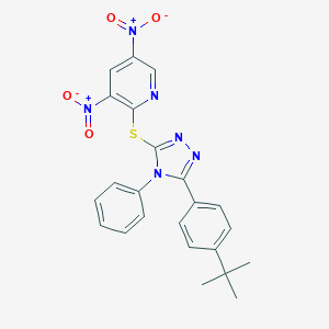molecular formula C23H20N6O4S B388260 2-{[5-(4-tert-butylphenyl)-4-phenyl-4H-1,2,4-triazol-3-yl]sulfanyl}-3,5-dinitropyridine 