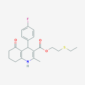 2-(Ethylsulfanyl)ethyl 4-(4-fluorophenyl)-2-methyl-5-oxo-1,4,5,6,7,8-hexahydroquinoline-3-carboxylate