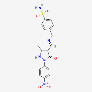 4-[({[3-methyl-1-(4-nitrophenyl)-5-oxo-1,5-dihydro-4H-pyrazol-4-ylidene]methyl}amino)methyl]benzenesulfonamide