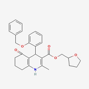 molecular formula C29H31NO5 B3882657 Tetrahydrofuran-2-ylmethyl 4-[2-(benzyloxy)phenyl]-2-methyl-5-oxo-1,4,5,6,7,8-hexahydroquinoline-3-carboxylate 