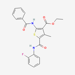 ethyl 2-benzamido-5-[(2-fluorophenyl)carbamoyl]-4-methylthiophene-3-carboxylate