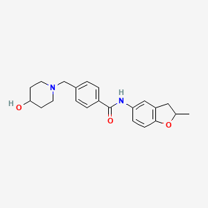 4-[(4-hydroxypiperidin-1-yl)methyl]-N-(2-methyl-2,3-dihydro-1-benzofuran-5-yl)benzamide