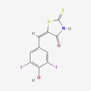 (5E)-5-[(4-hydroxy-3,5-diiodophenyl)methylidene]-2-sulfanylidene-1,3-thiazolidin-4-one