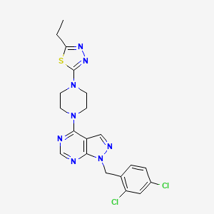 2-[4-[1-[(2,4-Dichlorophenyl)methyl]pyrazolo[3,4-d]pyrimidin-4-yl]piperazin-1-yl]-5-ethyl-1,3,4-thiadiazole