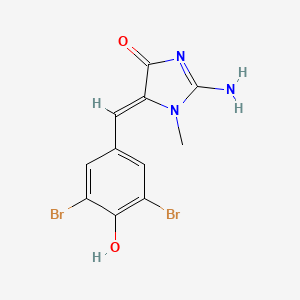 molecular formula C11H9Br2N3O2 B3882698 (5Z)-2-amino-5-[(3,5-dibromo-4-hydroxyphenyl)methylidene]-1-methylimidazol-4-one 