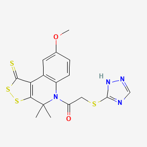 8-methoxy-4,4-dimethyl-5-[(4H-1,2,4-triazol-3-ylthio)acetyl]-4,5-dihydro-1H-[1,2]dithiolo[3,4-c]quinoline-1-thione