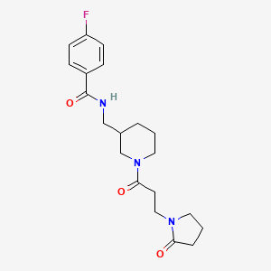 4-fluoro-N-({1-[3-(2-oxo-1-pyrrolidinyl)propanoyl]-3-piperidinyl}methyl)benzamide