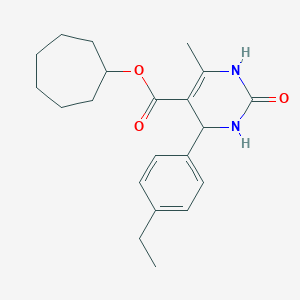 molecular formula C21H28N2O3 B388280 Cycloheptyl 4-(4-ethylphenyl)-6-methyl-2-oxo-1,2,3,4-tetrahydro-5-pyrimidinecarboxylate 