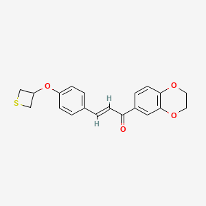 (E)-1-(2,3-dihydro-1,4-benzodioxin-6-yl)-3-[4-(thietan-3-yloxy)phenyl]prop-2-en-1-one