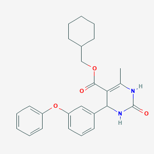 molecular formula C25H28N2O4 B388281 Cyclohexylmethyl 6-methyl-2-oxo-4-(3-phenoxyphenyl)-1,2,3,4-tetrahydro-5-pyrimidinecarboxylate 