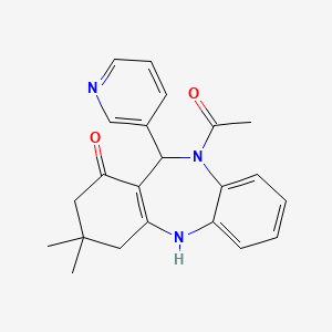 5-Acetyl-9,9-dimethyl-6-(3-pyridyl)-6,8,10,11-tetrahydrobenzo[b][1,4]benzodiazepin-7-one