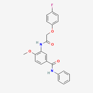 molecular formula C22H19FN2O4 B3882819 3-{[(4-fluorophenoxy)acetyl]amino}-4-methoxy-N-phenylbenzamide 