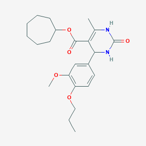Cycloheptyl 4-(3-methoxy-4-propoxyphenyl)-6-methyl-2-oxo-1,2,3,4-tetrahydro-5-pyrimidinecarboxylate