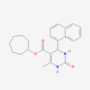 Cycloheptyl 6-methyl-4-(1-naphthyl)-2-oxo-1,2,3,4-tetrahydro-5-pyrimidinecarboxylate
