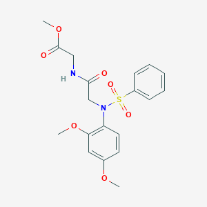 molecular formula C19H22N2O7S B388290 methyl N-(2,4-dimethoxyphenyl)-N-(phenylsulfonyl)glycylglycinate 
